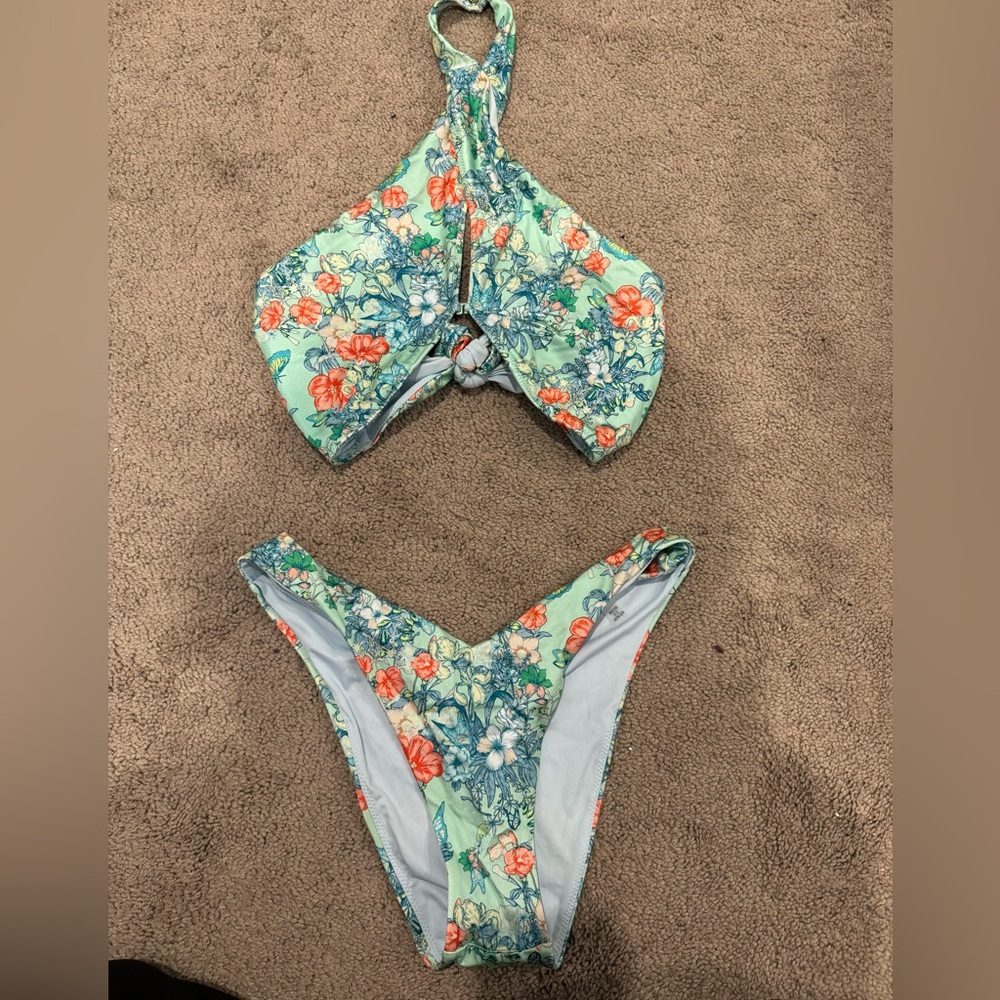 Victorias Secret Wrap High-Neck Halter Bikini Top & Wrap Brazilian Bikini Bottom